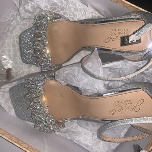 Jewel Badgley Mischka Ridley Bejeweled Strap Stiletto Heel